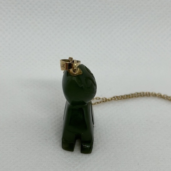 14k real solid gold jade lucky cat‎ - Picture 8 of 14